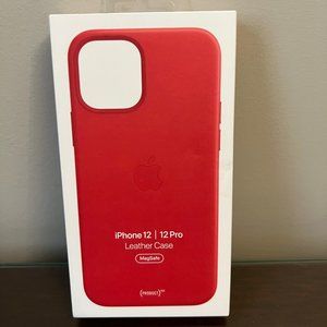 Apple iPhone 12 / 12 Pro Leather Case with MagSafe - Scarlet. (product)RED